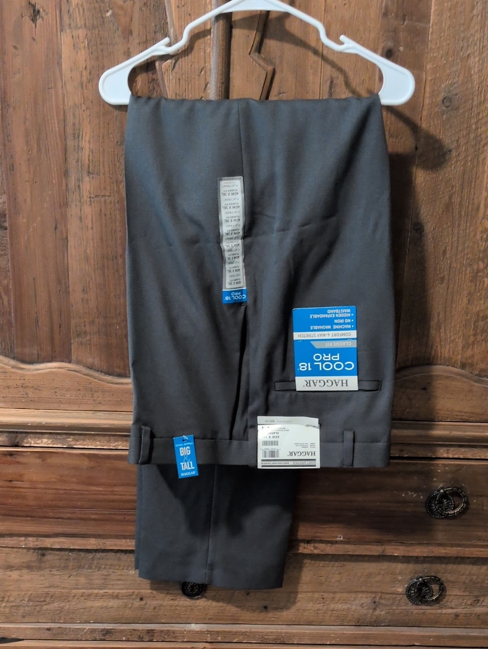 Haggar Men's Dress Pants Charcoal Gray - Cool 18 Pro